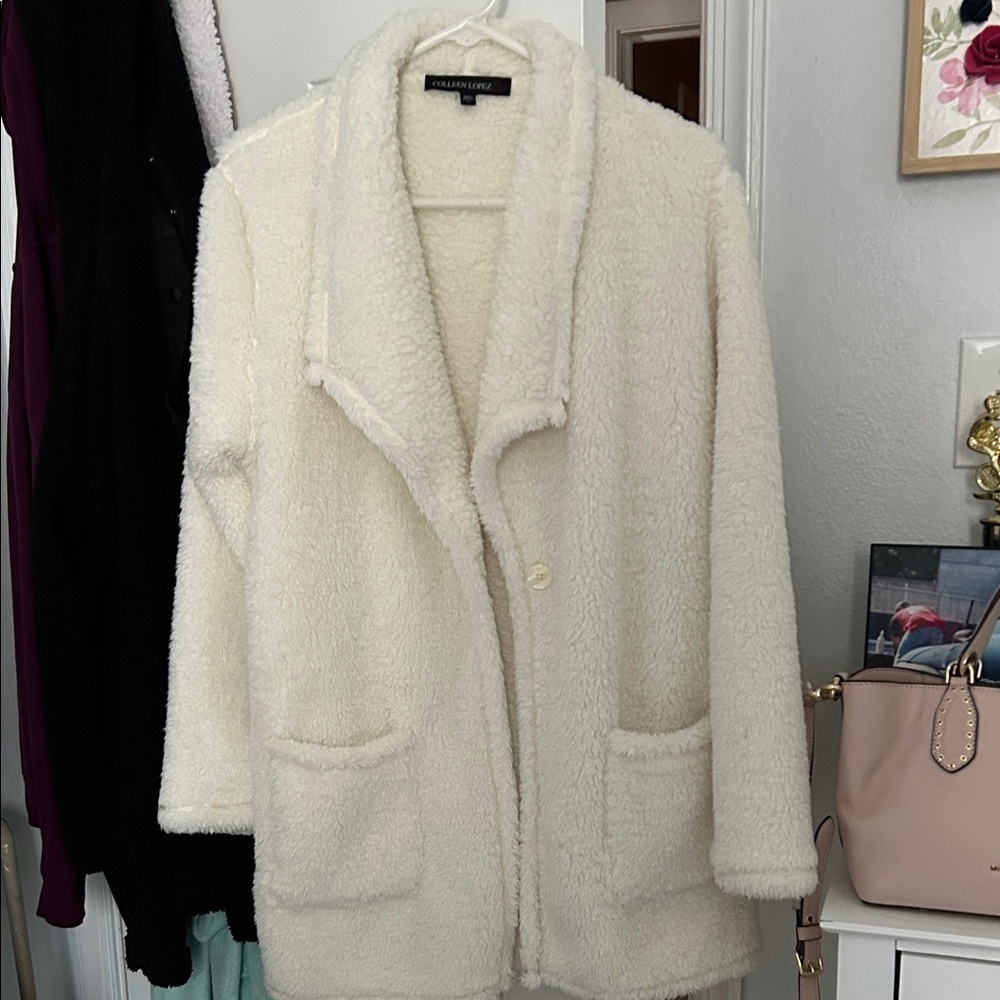 Colleen Lopez Cream Teddy Jacket